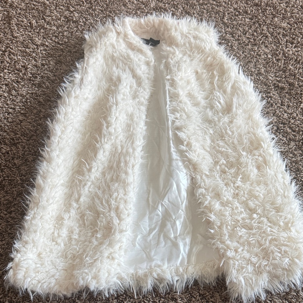 Faux Fur White Vest